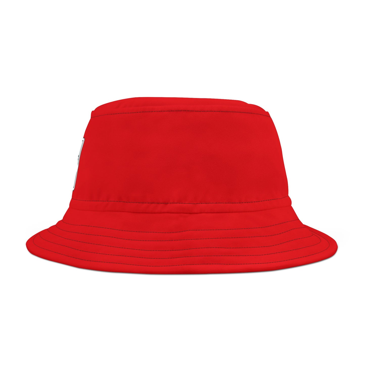 Bold Red Bucket Hat - 'No Trespassing' Design'