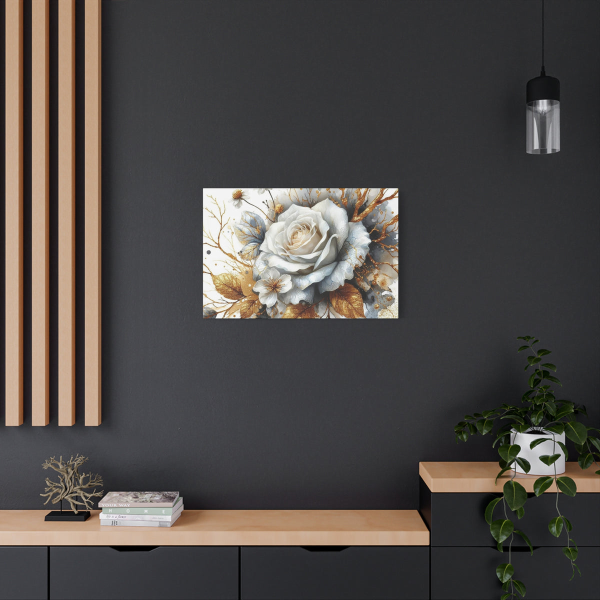 Matte Canvas, Stretched, 1.25" - Gold and Black