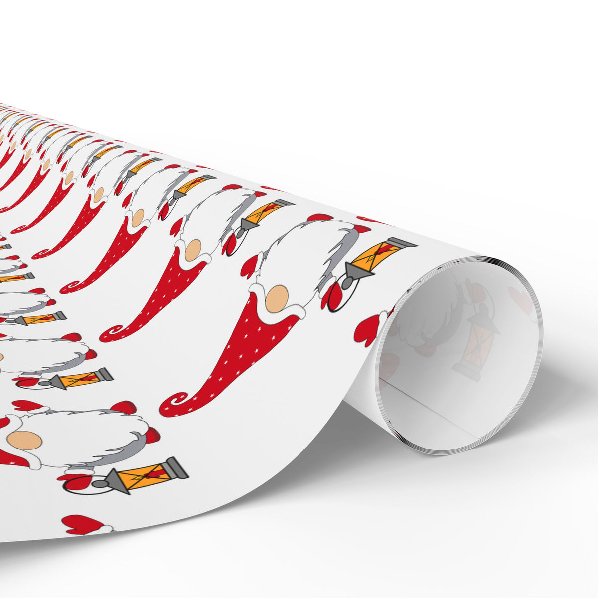 Christmas Gnome Wrapping Paper — Repeating Red Gnome Pattern for Holiday Gift Wrap