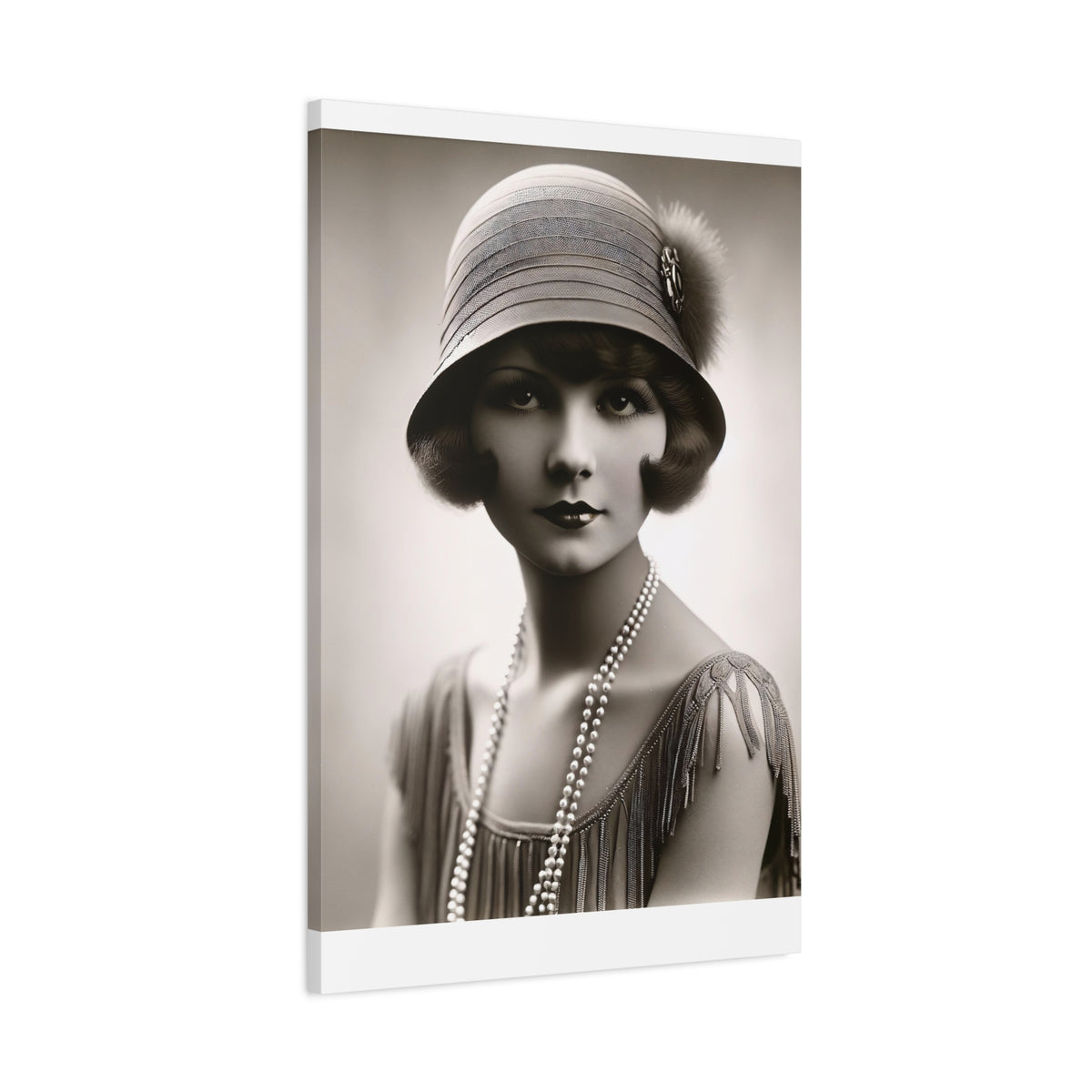 Vintage 1920s Flapper Portrait Canvas