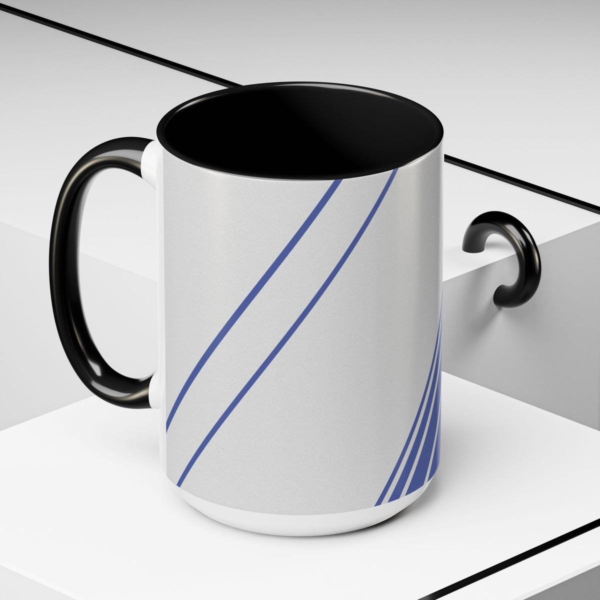 Elegant Stripe Accent Coffee Mug - Perfect for Gifts, Home Decor, Office, Birthdays, and Tea Lovers