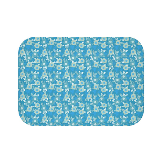 Floral Vintage Bath Mat, Cozy Bathroom Decor, Soft Bath Rug, Gift for Her, Floral Home Accessories, Boho Bathroom Ideas