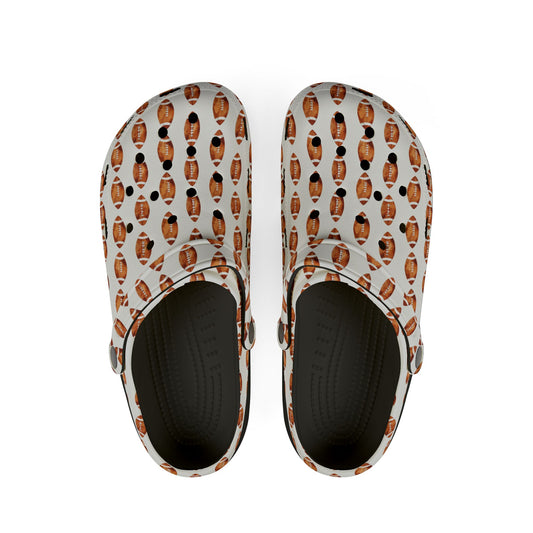 All-Over Football Design Foam Clogs