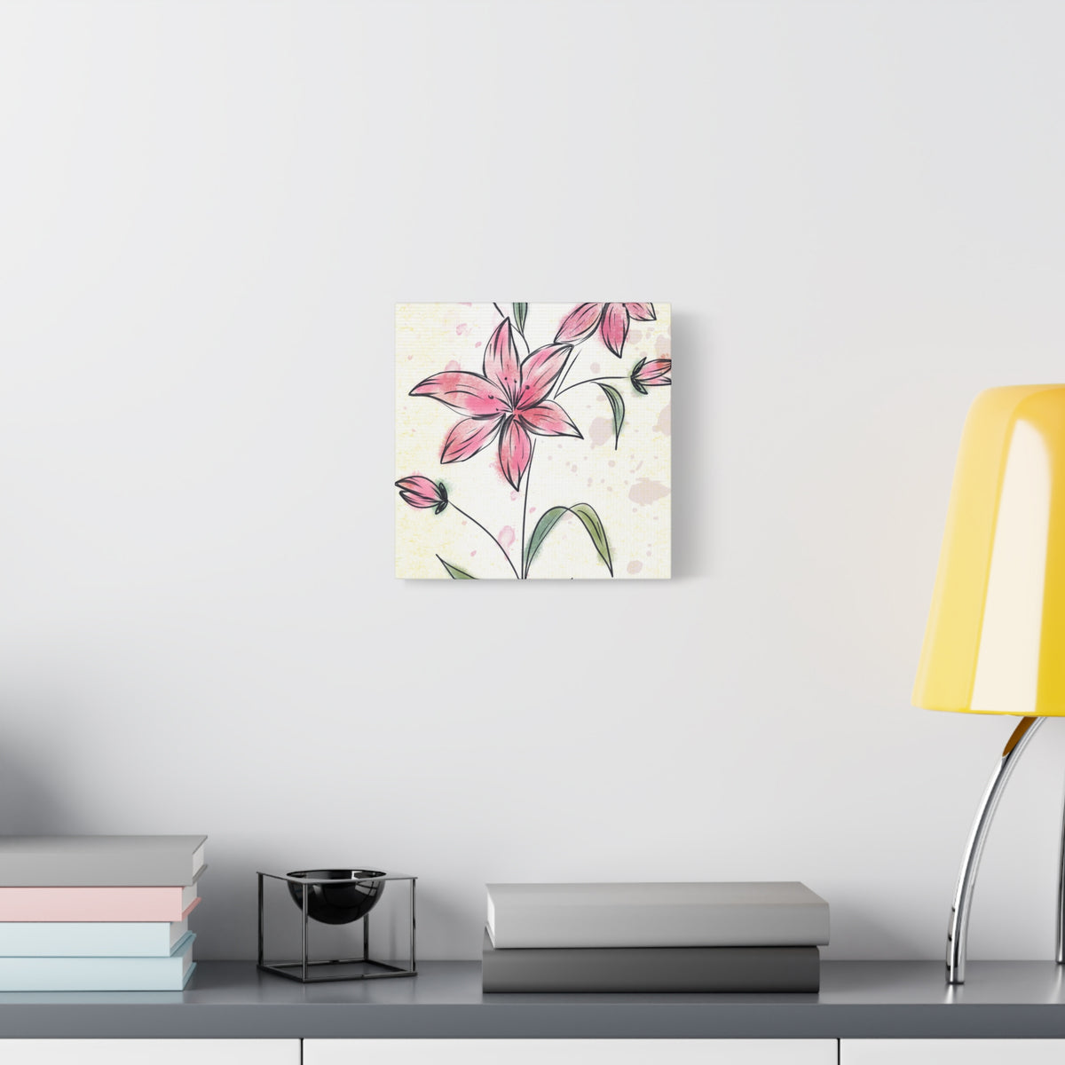 Matte Canvas, Stretched, 1.25" Tulips Pink Flowers