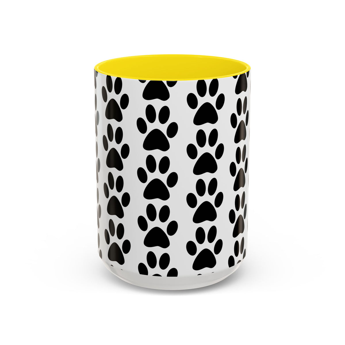 Paw Print Accent Coffee Mug - Dog Lover Gift, Black and White Pet Mug, Cute Animal Decor, Personalized Pet Owner Present, Coffee Tea Cup
