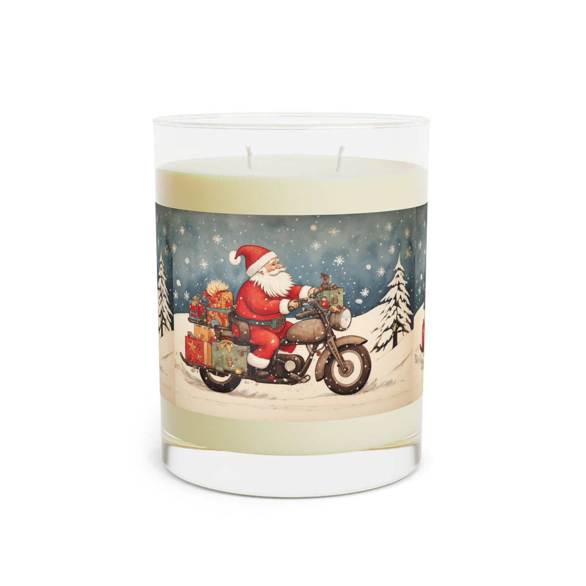 Christmas Santa Motorcycle Candle, Holiday Decor, Scented Candle Gift, Festive Home Fragrance, Winter Aesthetic