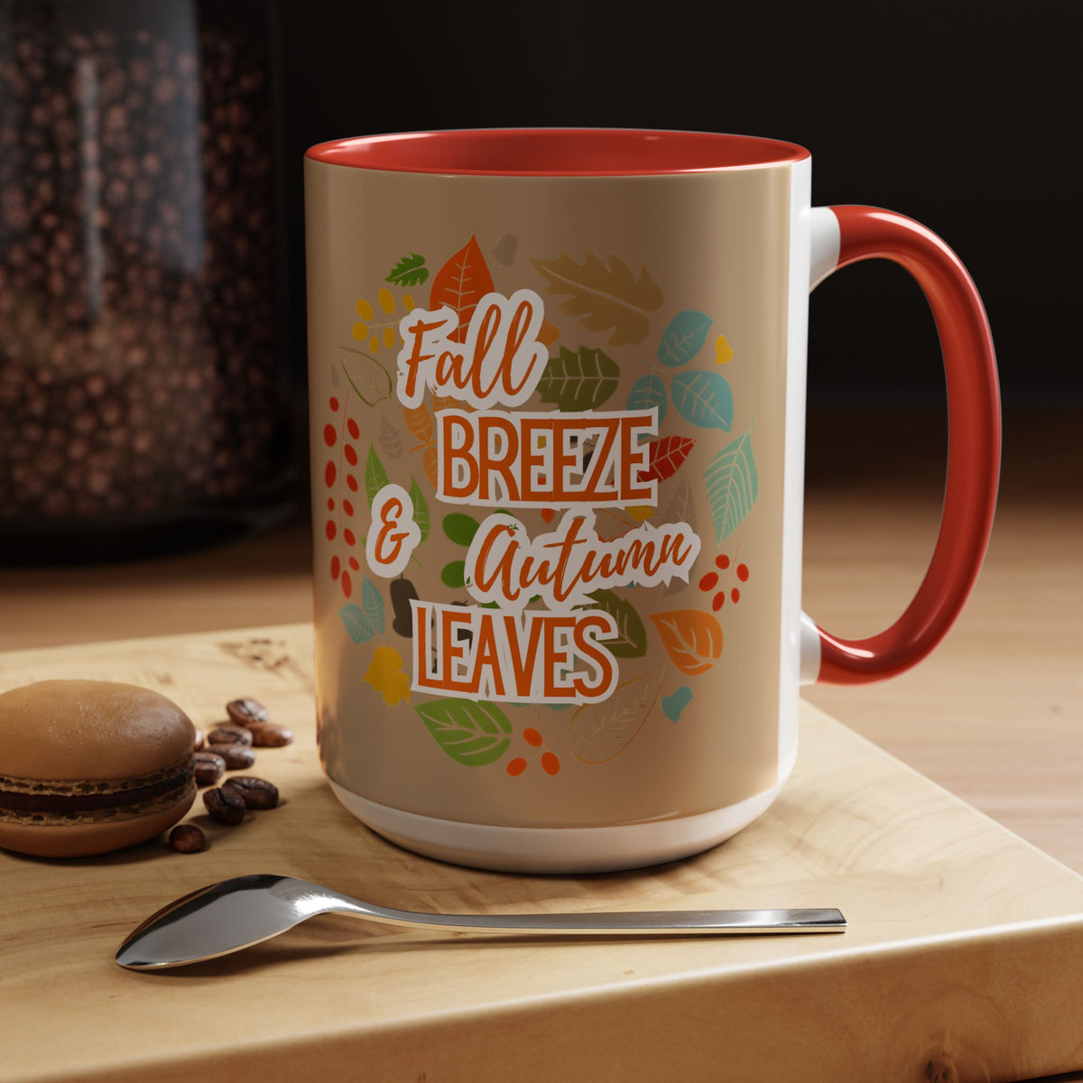 Fall Breeze & Leaves Coffee Mug, Autumn Mug, Seasonal Drinkware, Cozy Kitchen Decor, Perfect Gift for Fall Lovers