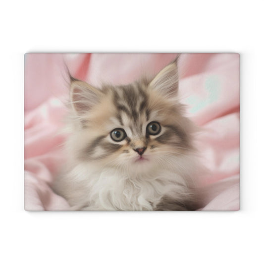 Adorable Kitten Glass Cutting Board Kitchen Decor