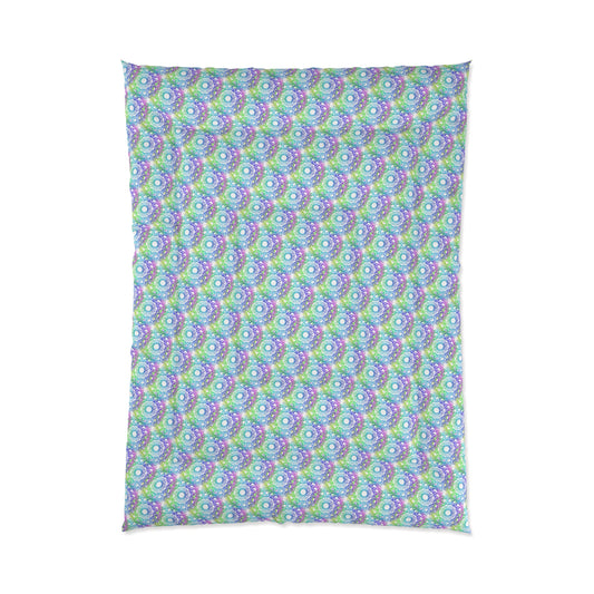 Colorful Swirl Pattern Comforter - Bohemian Bedding, Cozy Bedroom Decor, Vibrant Youth Room, Gift for Homeowners, Fun Textile