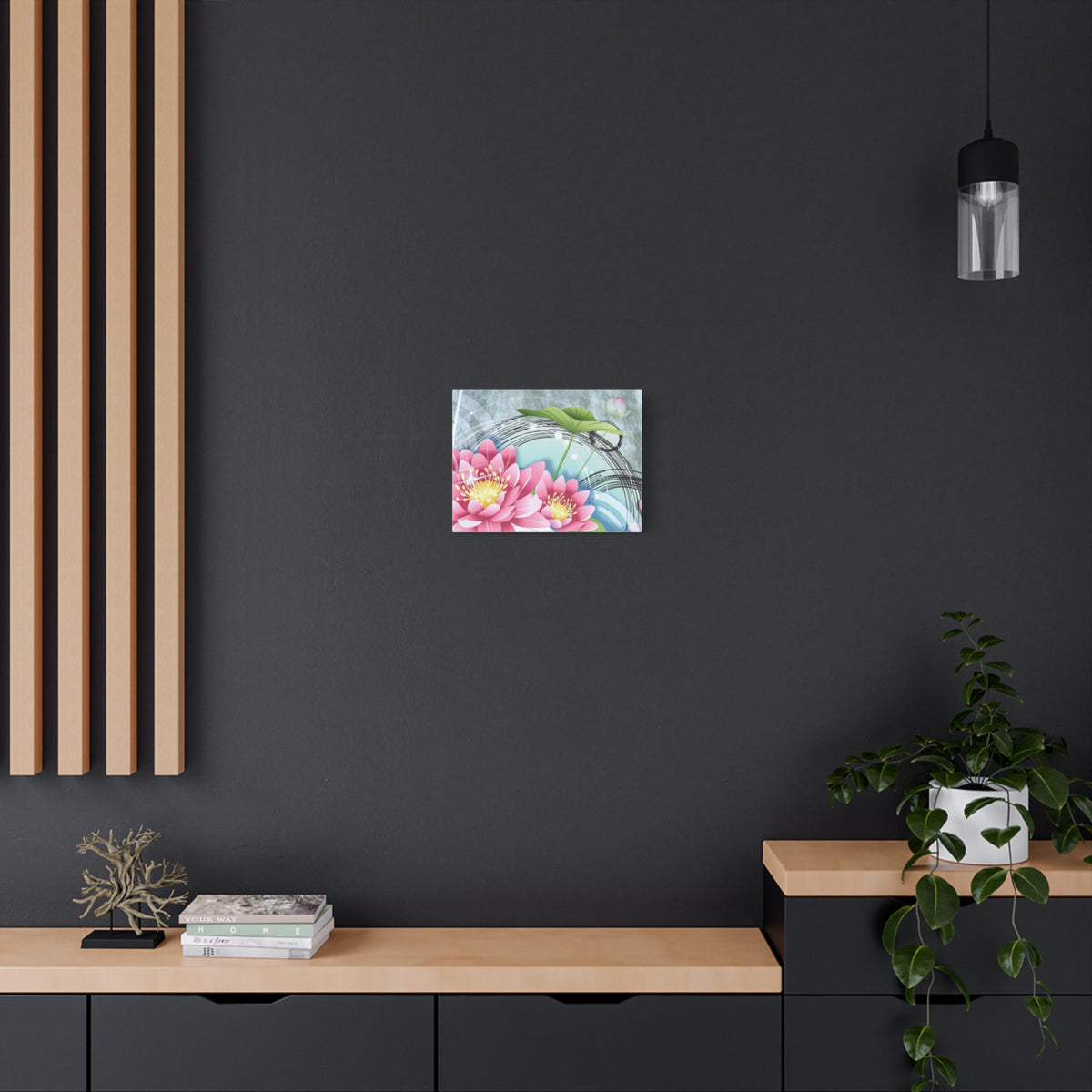 Lotus Blossom Matte Canvas Wall Art — Stretched 1.25" Decorative Print