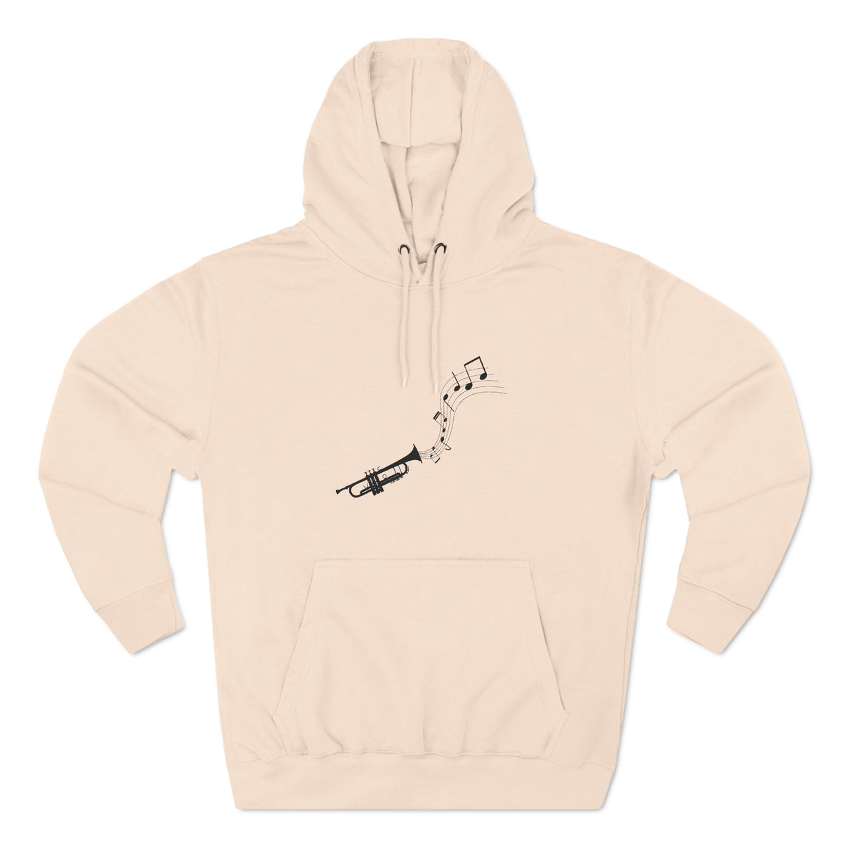 Trumpet Music Notes Hoodie — Minimalist Jazz Instrument Pullover