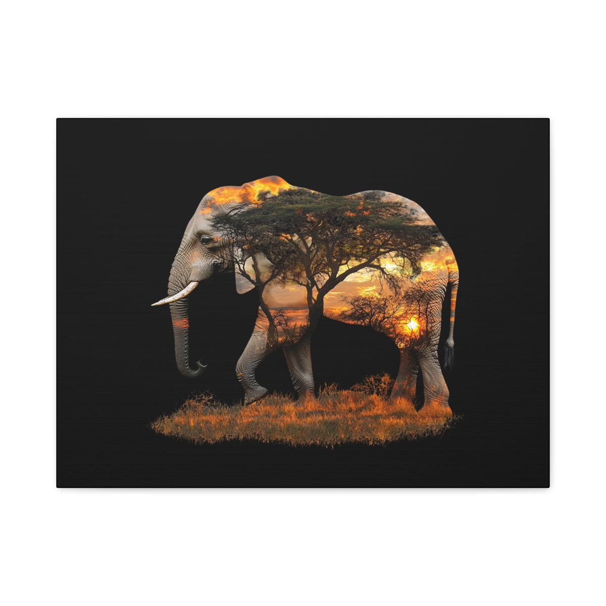 Elephant Tree Matte Canvas Art