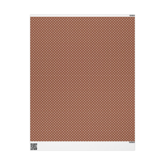 Polka Dot Brown Wrapping Paper Roll — Reversible Holiday & Gift Wrap