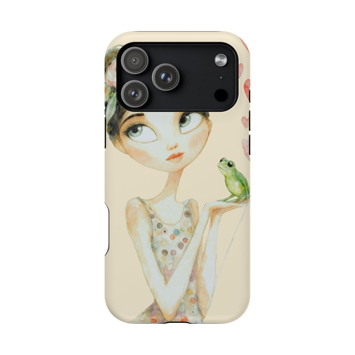 Whimsical Girl with Frog Magnetic Impact Phone Case