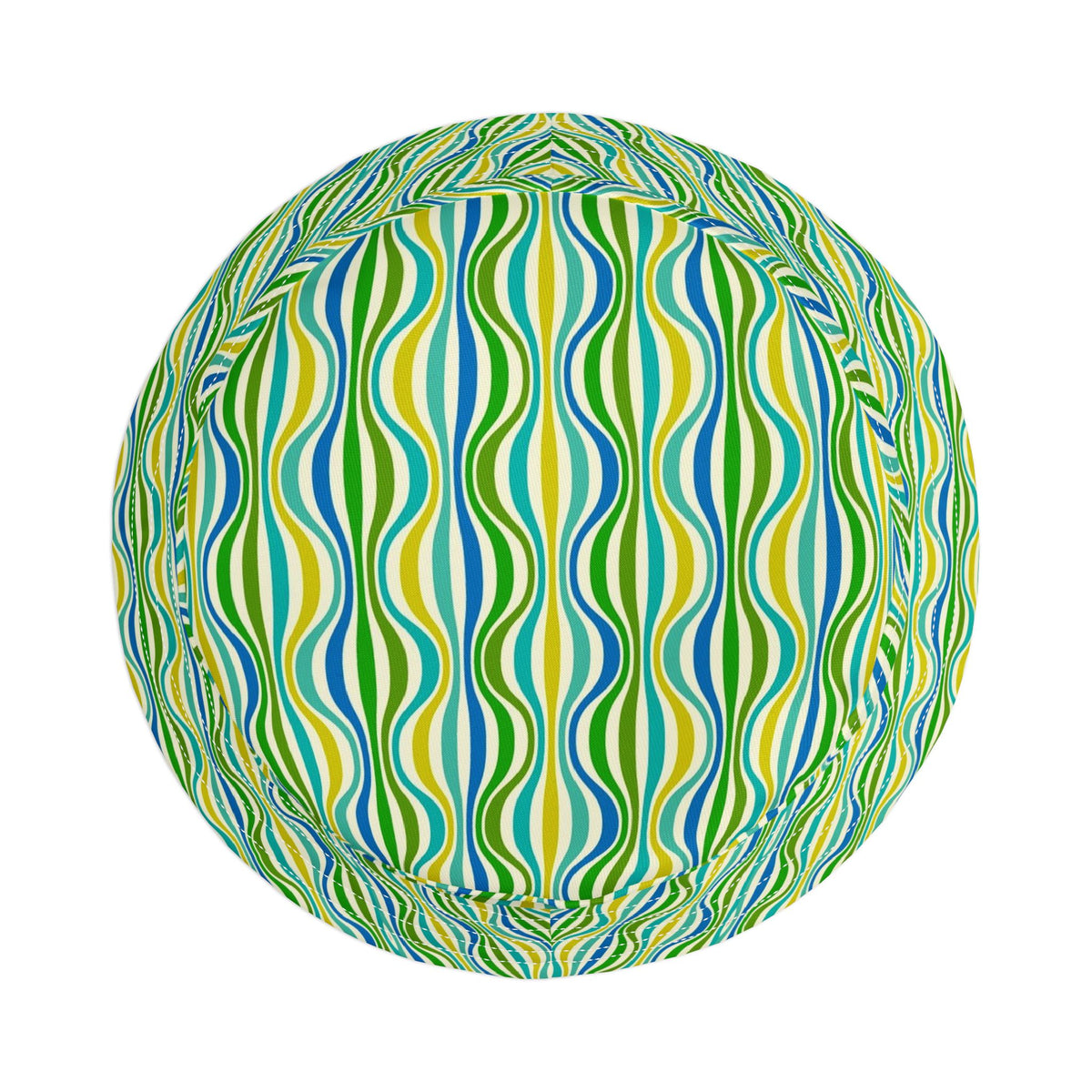 Green Wave Pattern Bucket Hat — Retro Groovy Summer Sun Hat