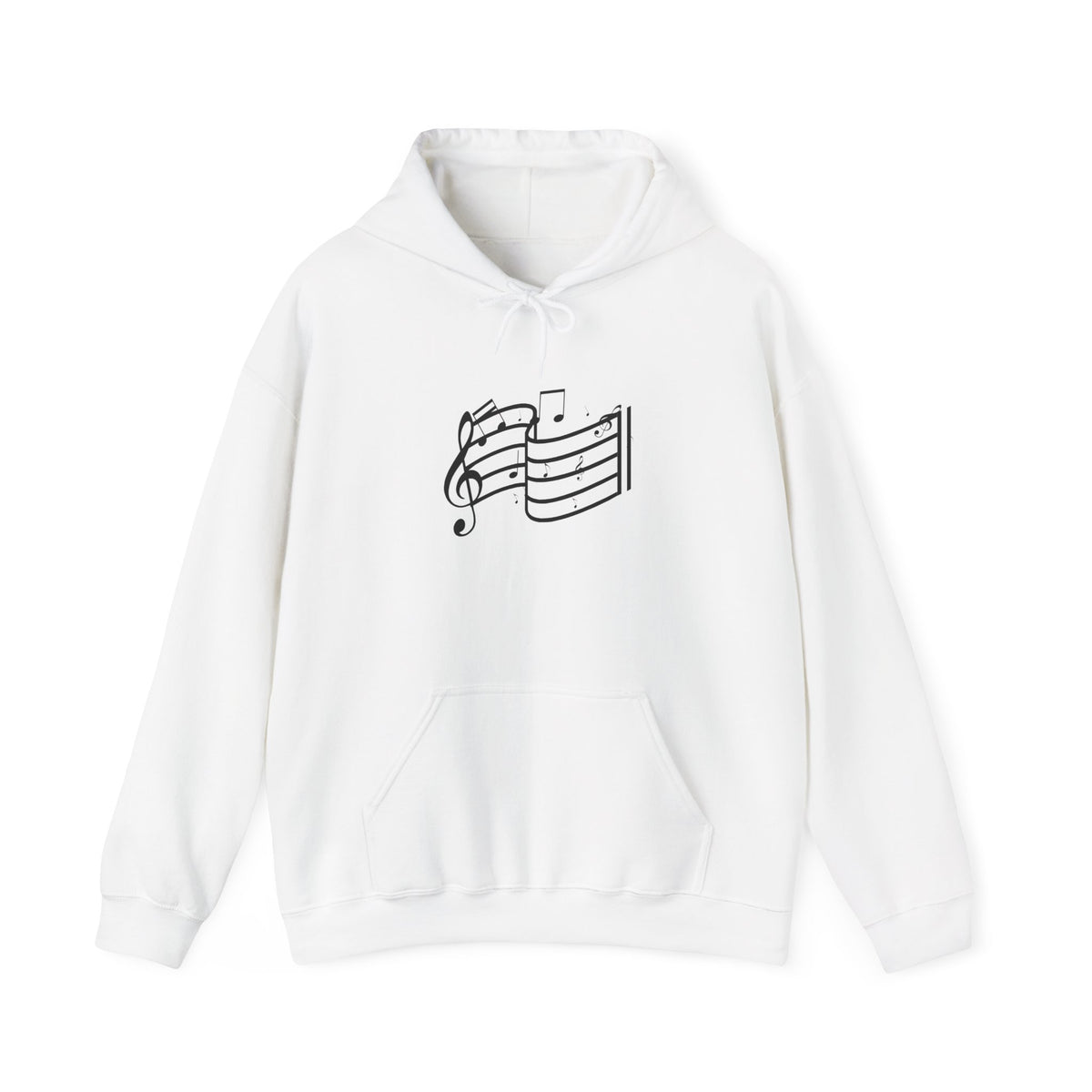 Music Notes Hoodie — Minimal Sheet Music Design