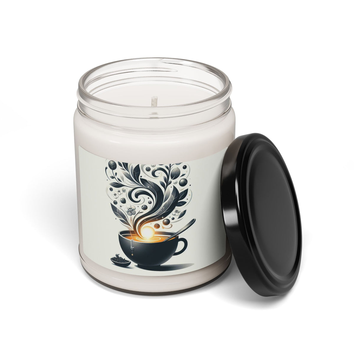 Coffee Cup Soy Candle — 9oz Scented Jar Candle with Whimsical Steam Design