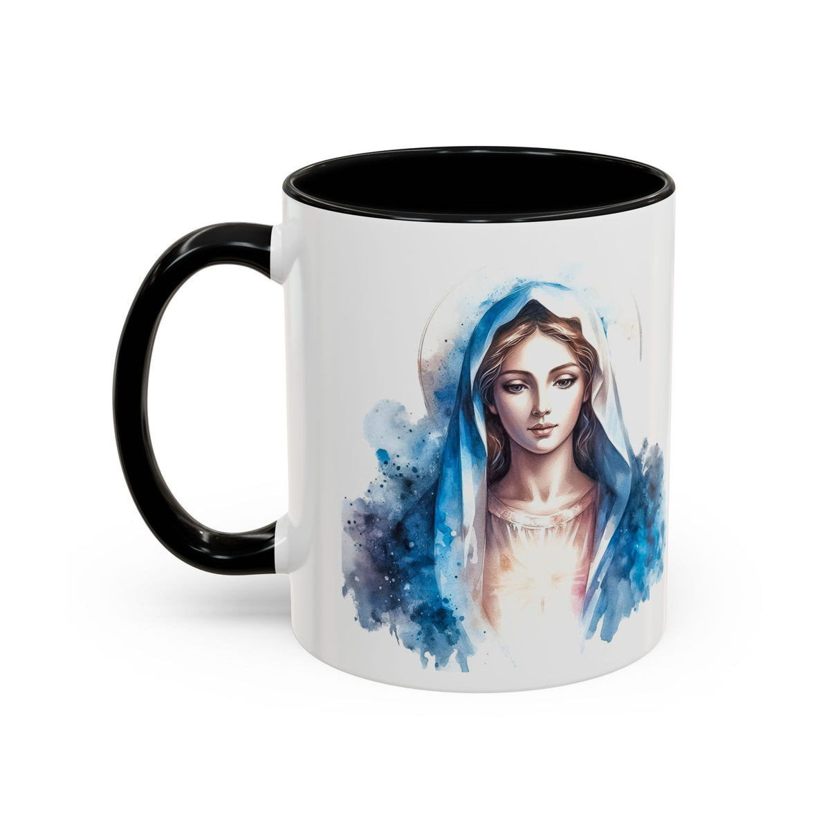 Serene Virgin Mary Coffee Mug - Spiritual Inspiration, Gift for Faith Lovers, Home Decor, Mother's Day, Religious Art