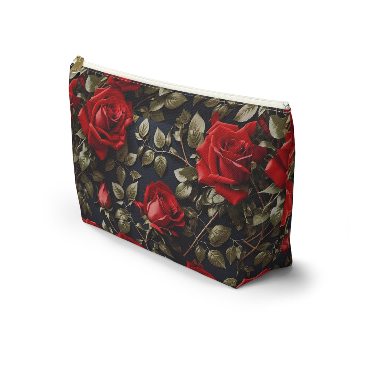 Elegant Floral Accessory Pouch | Makeup Bag, Travel Organizer, Gift for Her, Rose Design, Toiletry Case, Cosmetic Pouch