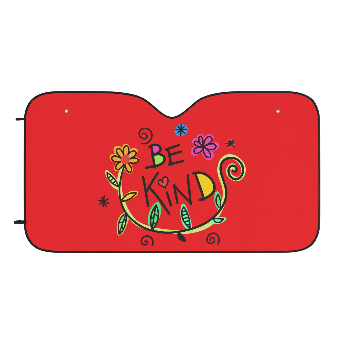 Be Kind Car Sun Shade — Floral Tempered Windshield Protector