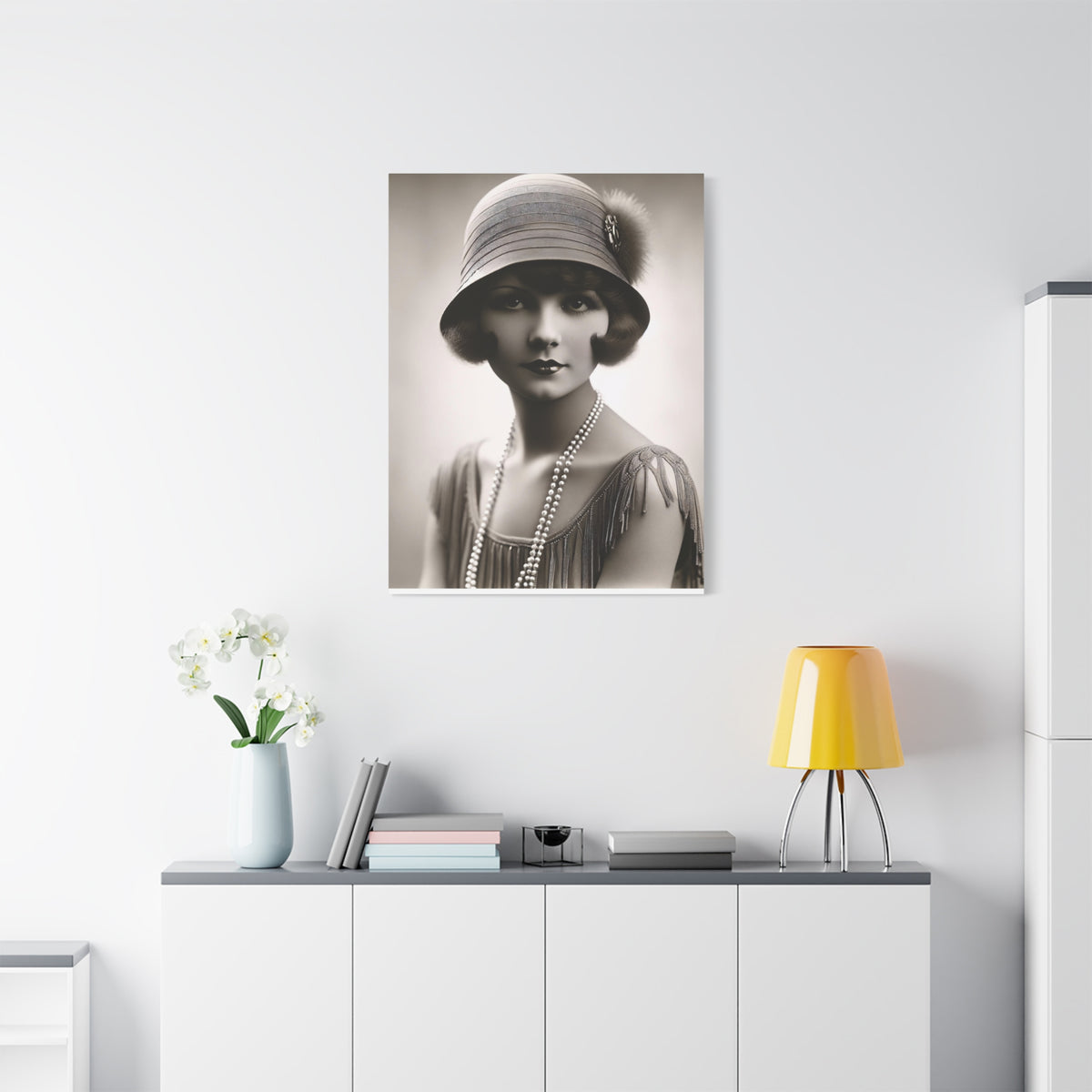 Vintage 1920s Flapper Portrait Canvas