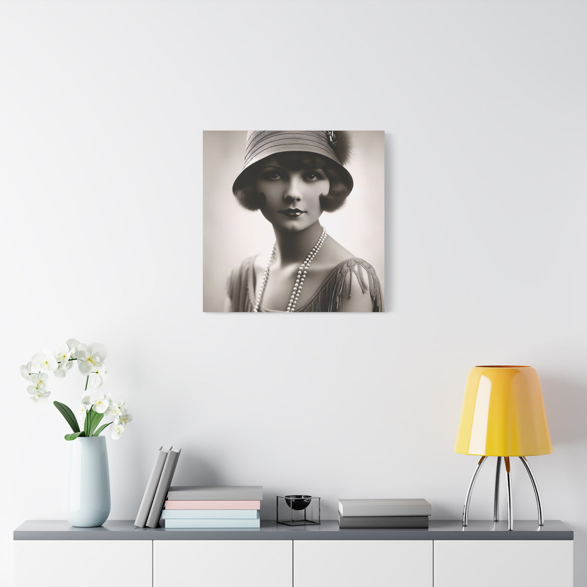 Vintage 1920s Flapper Portrait Canvas