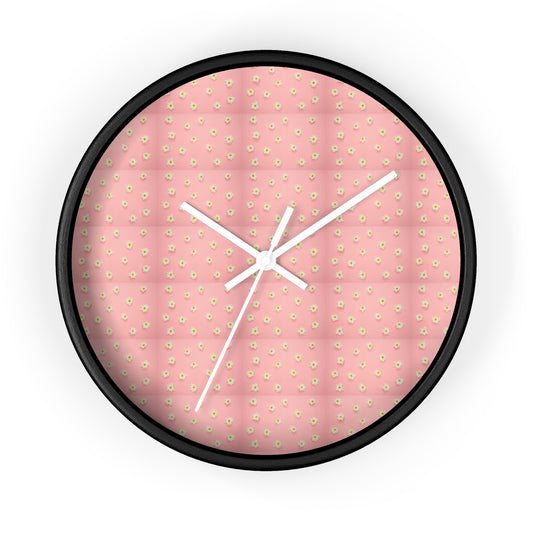 Charming Floral Wall Clock Pink Decor, Home Accessories, Gift for Her