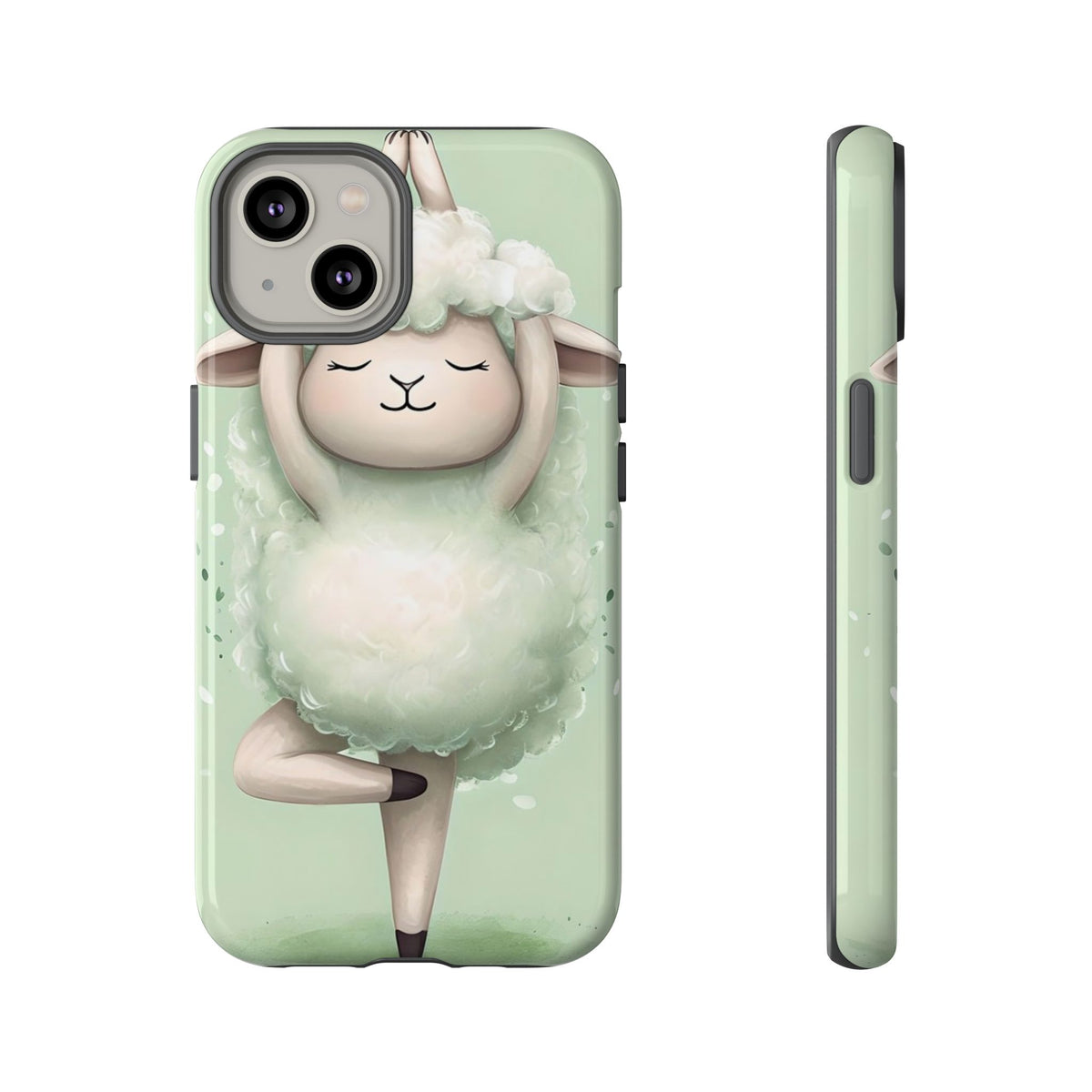 Cute Yoga Sheep Phone Case — Pastel Lamb Ballerina Protective Cover