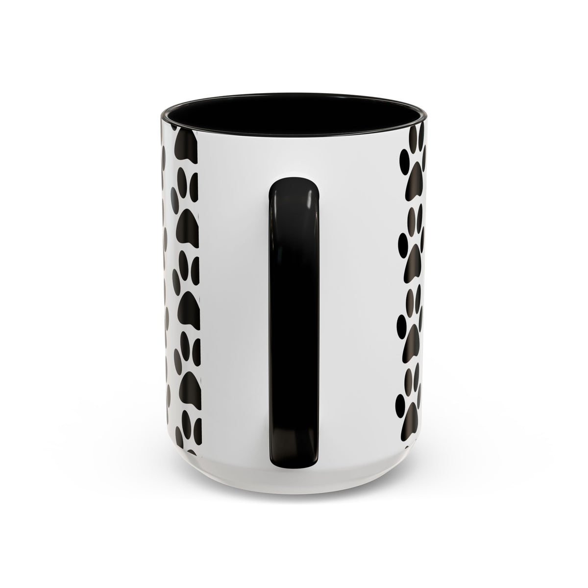 Paw Print Accent Coffee Mug - Dog Lover Gift, Black and White Pet Mug, Cute Animal Decor, Personalized Pet Owner Present, Coffee Tea Cup