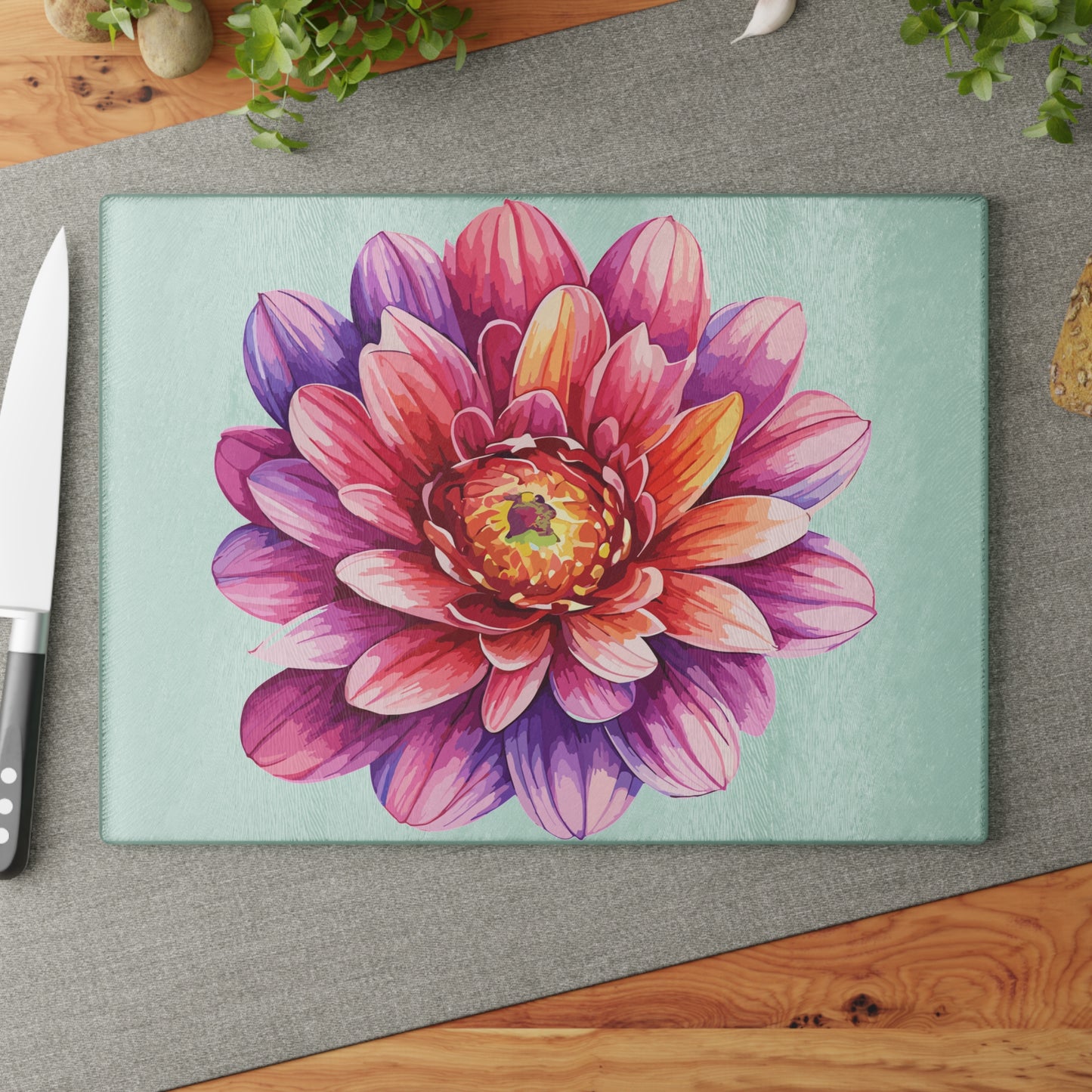 Floral Glass Cutting Board