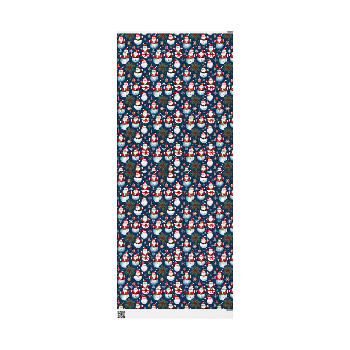 Christmas Snowman & Santa Wrapping Paper Roll — Festive Holiday Gift Wrap