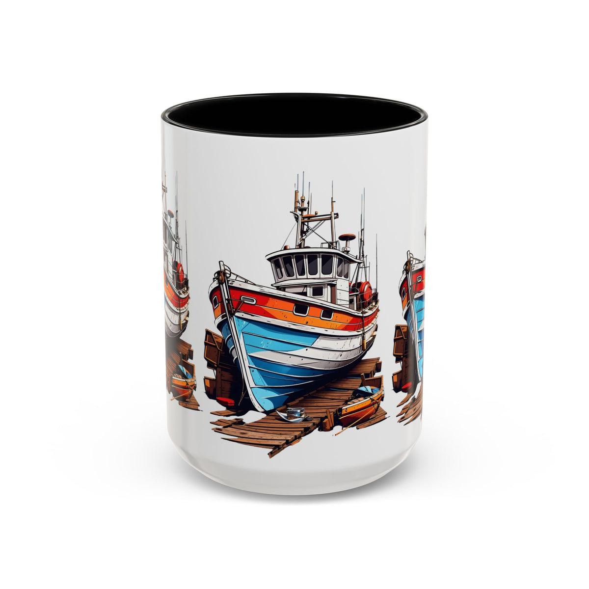Nautical Accent Coffee Mug | Perfect for Boat Lovers, Sailor Gifts, Coastal Decor, Unique Gift Idea, Custom Artwork Mug