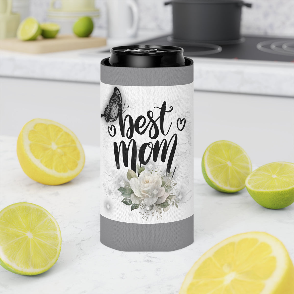 Best Mom Can Cooler - Perfect Gift for Mother's Day, Birthday, BBQs, Outdoor Fun, Family Gatherings, Stylish Drink Holder
