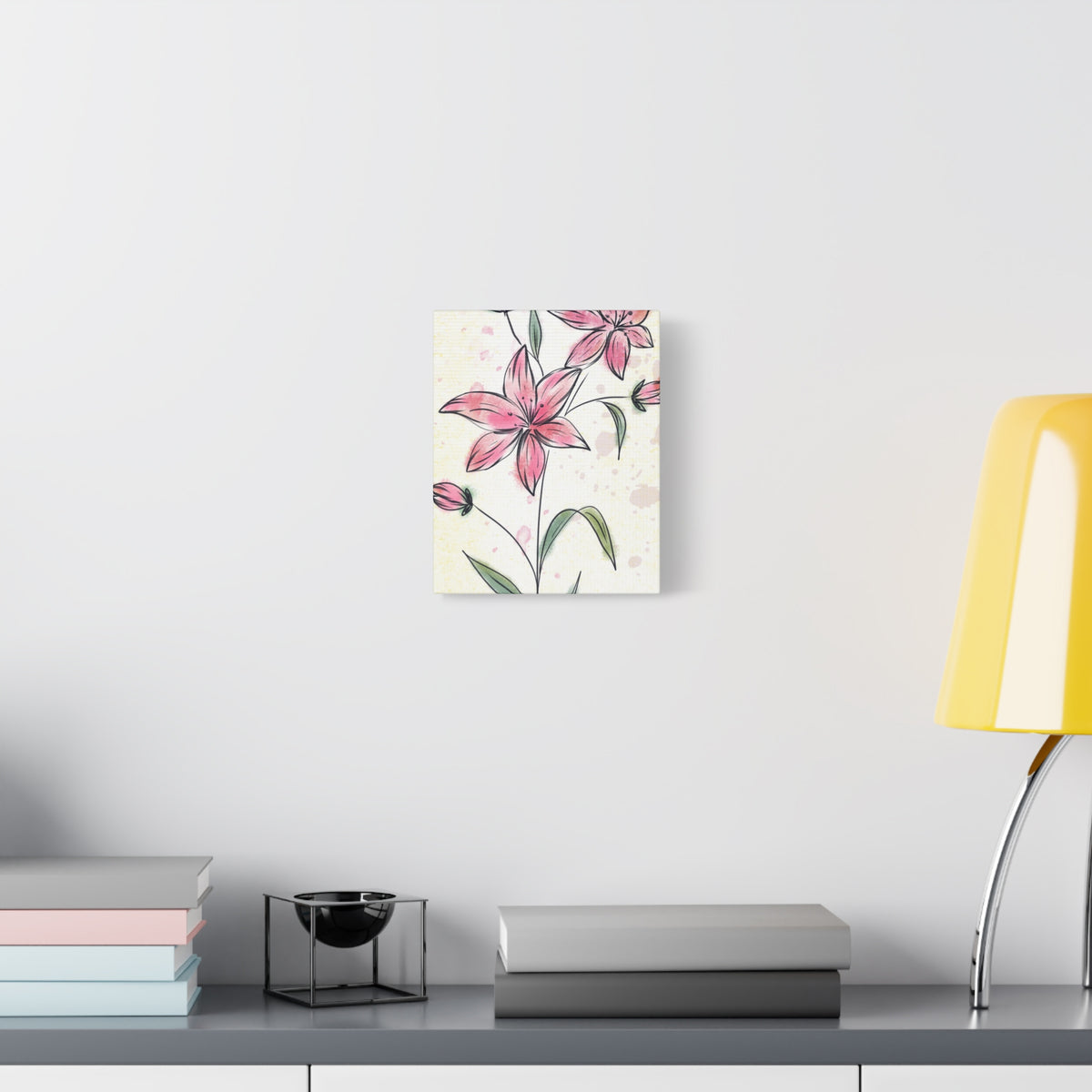 Matte Canvas, Stretched, 1.25" Tulips Pink Flowers