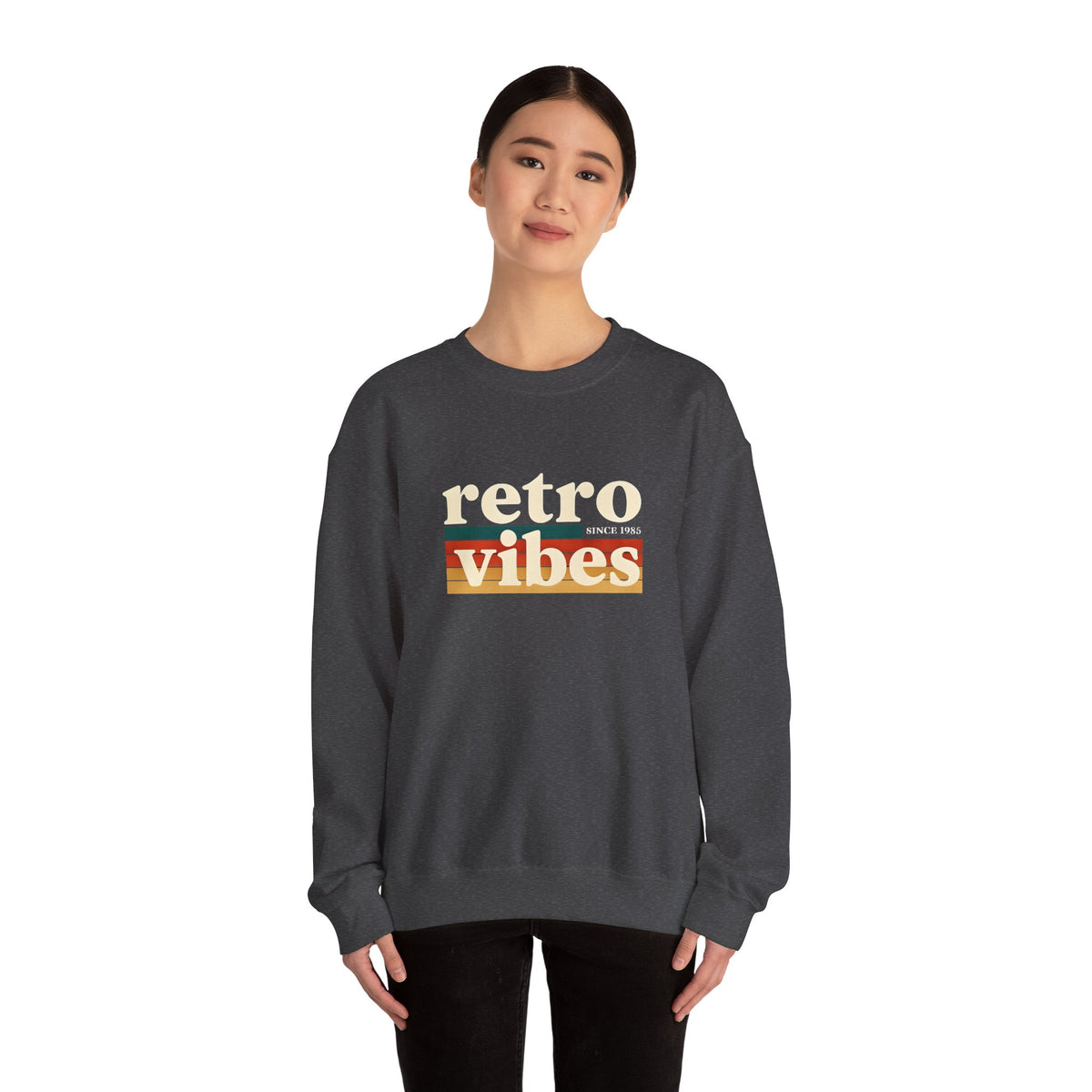 Retro Vibes Crewneck Sweatshirt, Unisex Vintage Style, Cozy Fall Fashion, Gift for Music Lovers, Chill Weekend Wear
