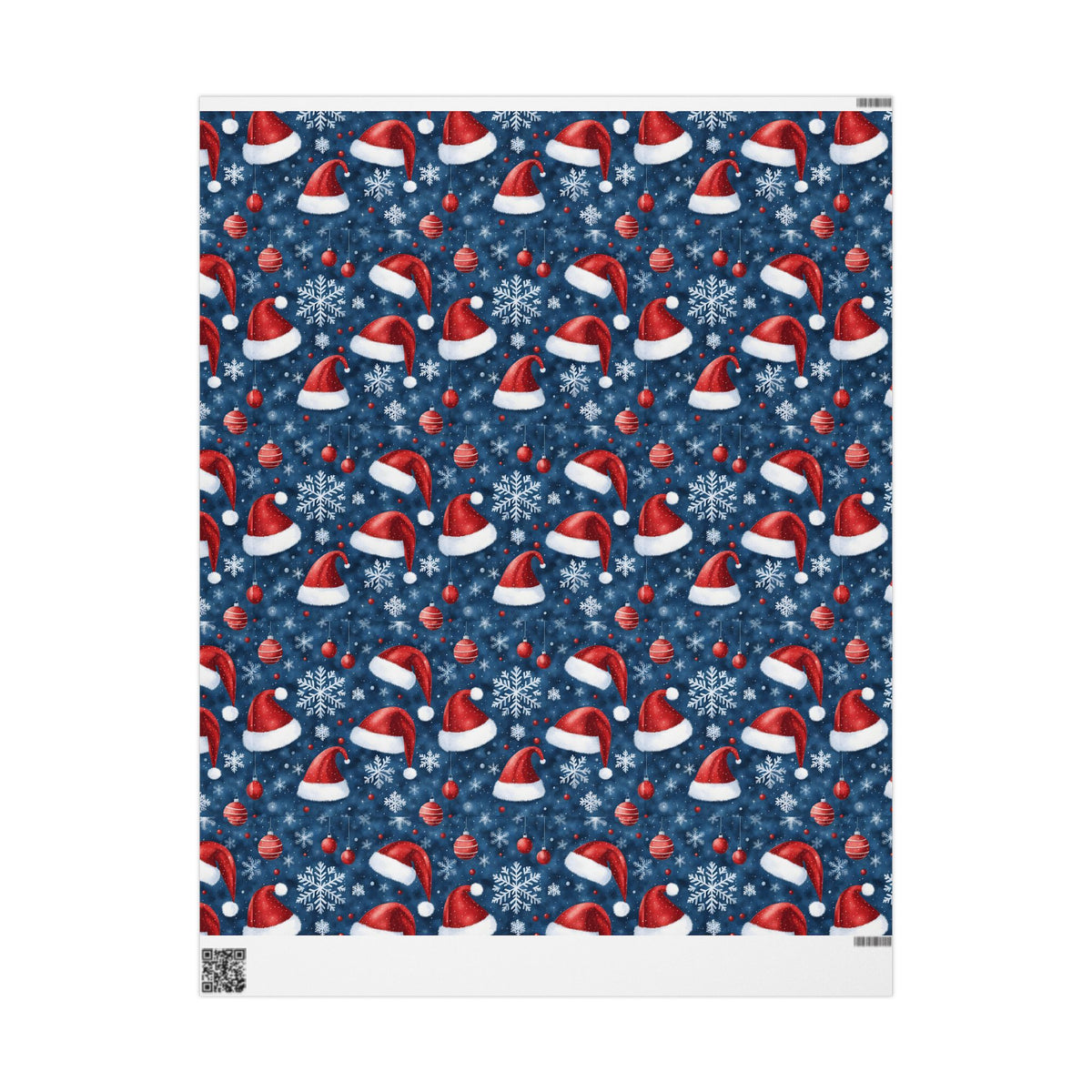 Holiday Snowman Wrapping Paper Roll — Festive Blue & Red Christmas Gift Wrap