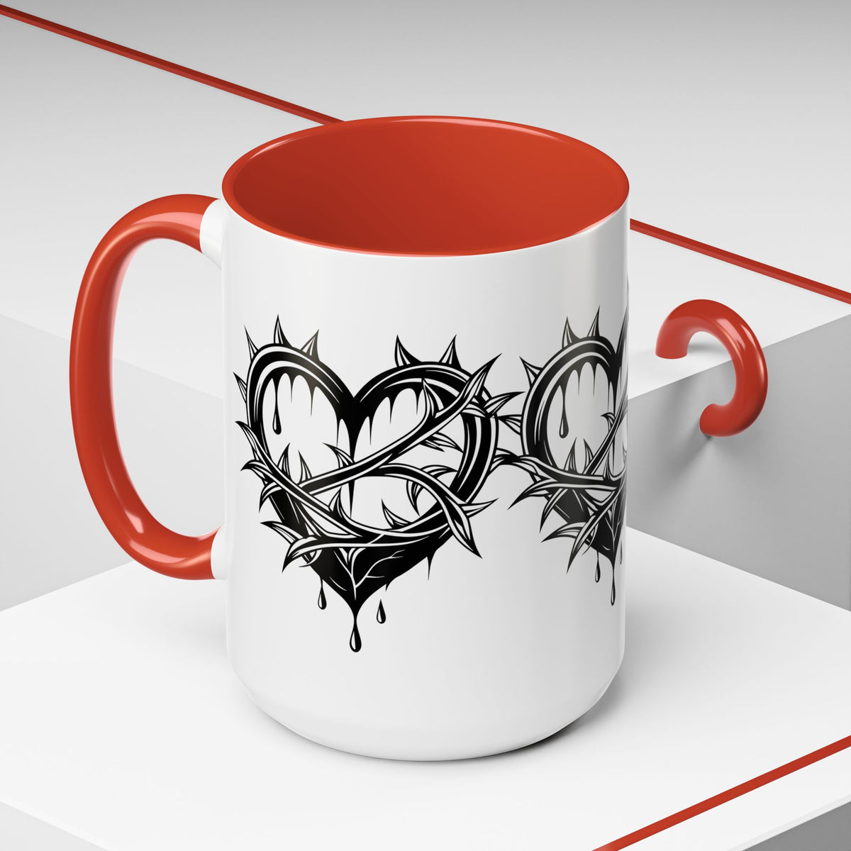 Gothic Heart Mug, Unique Art Coffee Cup for Gifting, Gothic Home Decor, Perfect for Friends, Gothic Style Drinkware