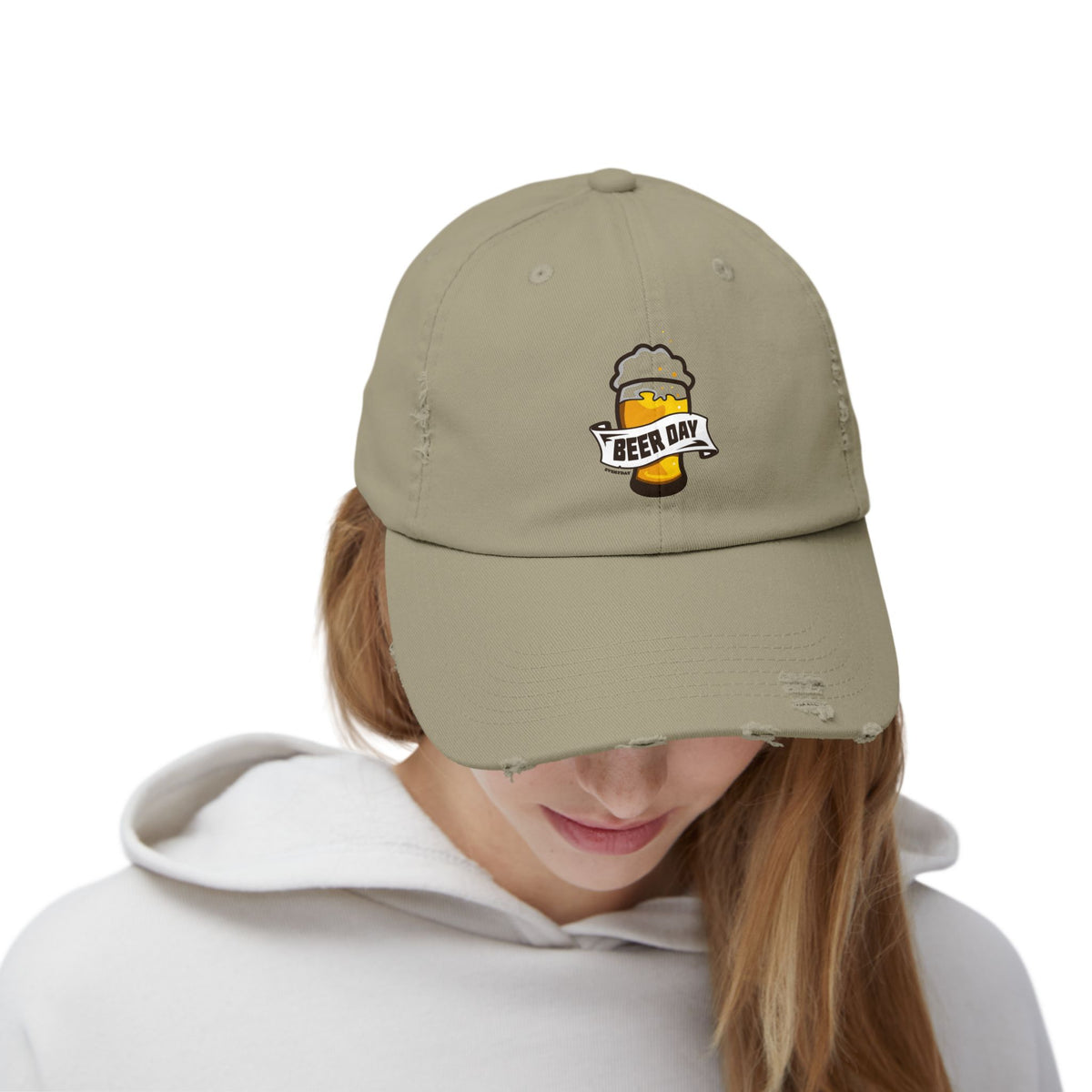 Beer Day Unisex Distressed Cap, Relaxed Fit Hat, Gift for Beer Lovers, Casual Fashion, Fun Party Accessory, Craft Beer Celebration
