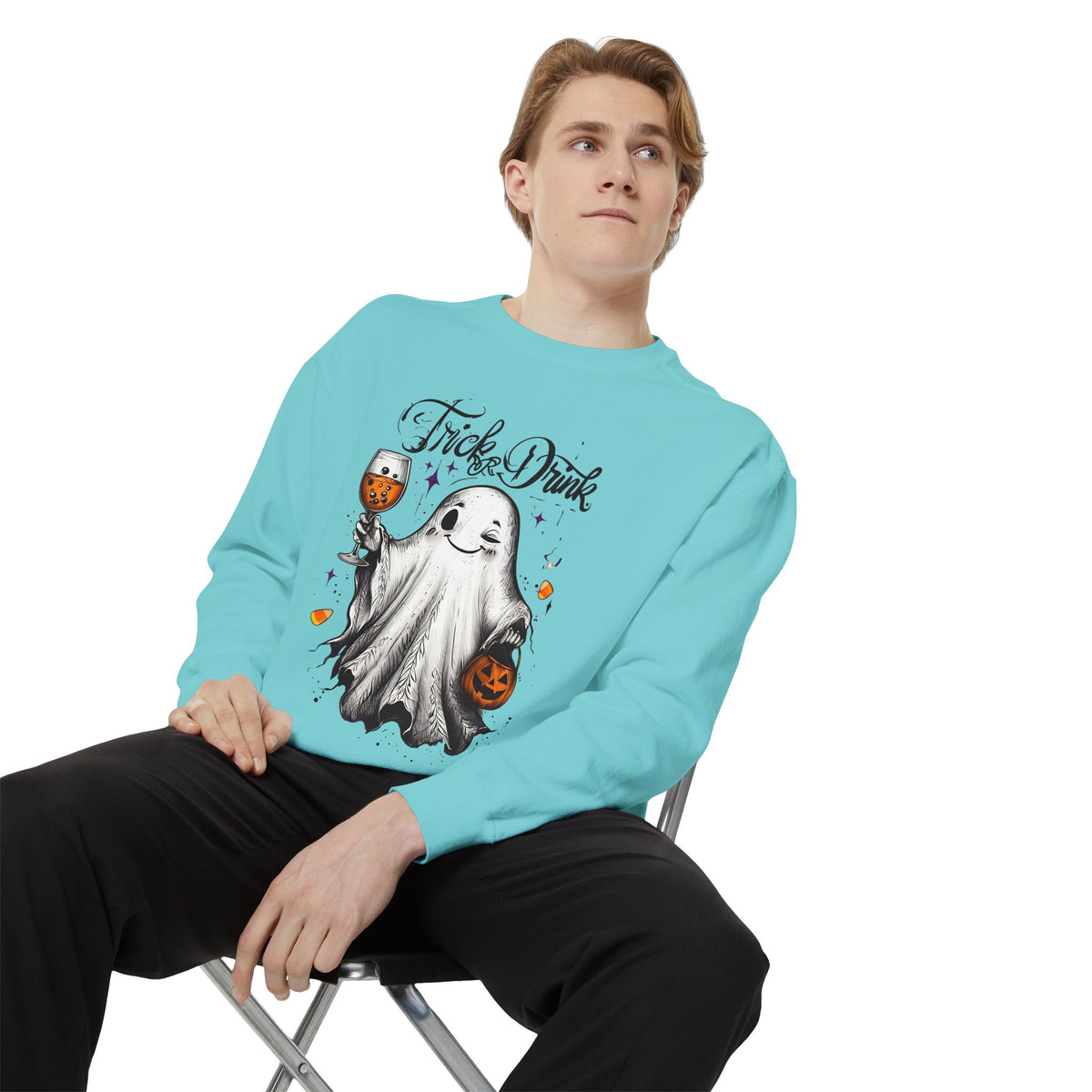 Spooky Ghost Sweatshirt | Trick or Treat Apparel, Halloween Gift, Cozy Unisex Top, Fall Fashion, Casual Wear