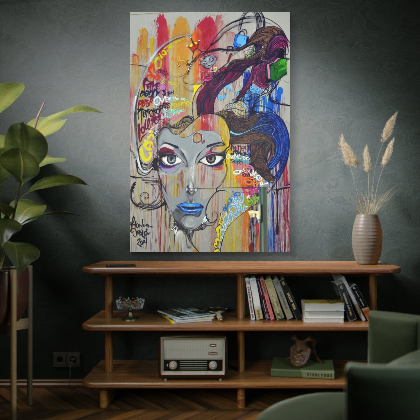 Colorful Graffiti Portrait Canvas