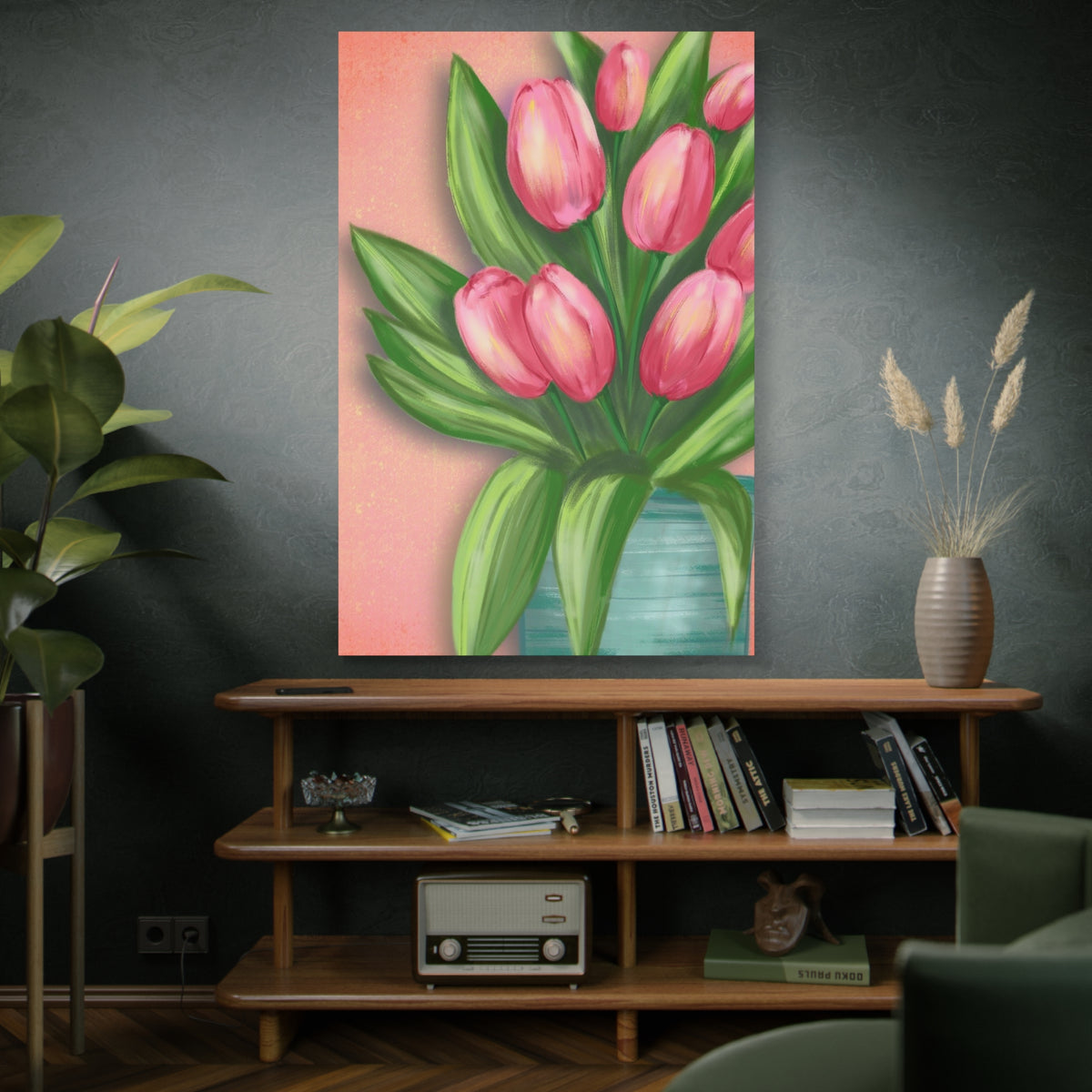 Matte Canvas, Stretched, 1.25" Tulips
