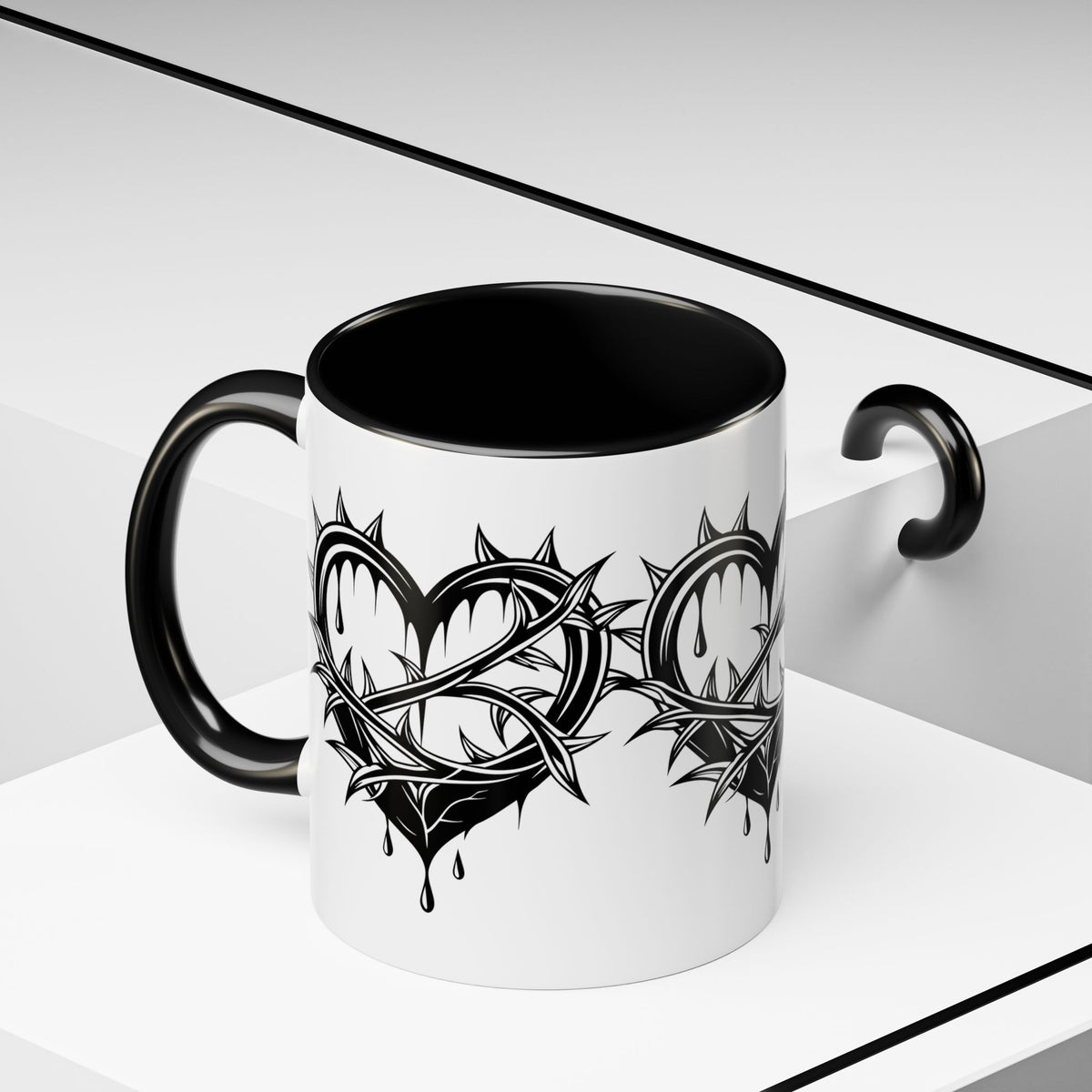 Gothic Heart Mug, Unique Art Coffee Cup for Gifting, Gothic Home Decor, Perfect for Friends, Gothic Style Drinkware