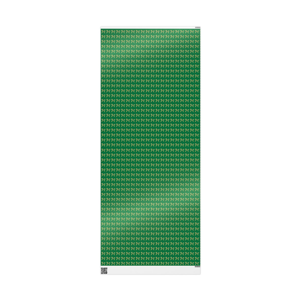 Green Wrapping Paper Roll — Gold Bow Pattern