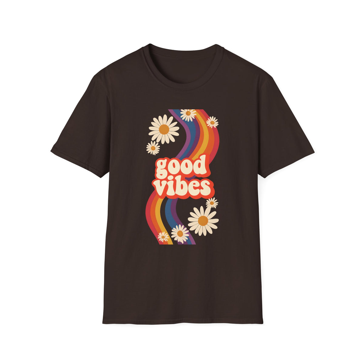 Good Vibes Unisex Softstyle T-Shirt, Retro Sunshine Tee, Positive Energy Shirt, Festival Apparel, Gift for Friends