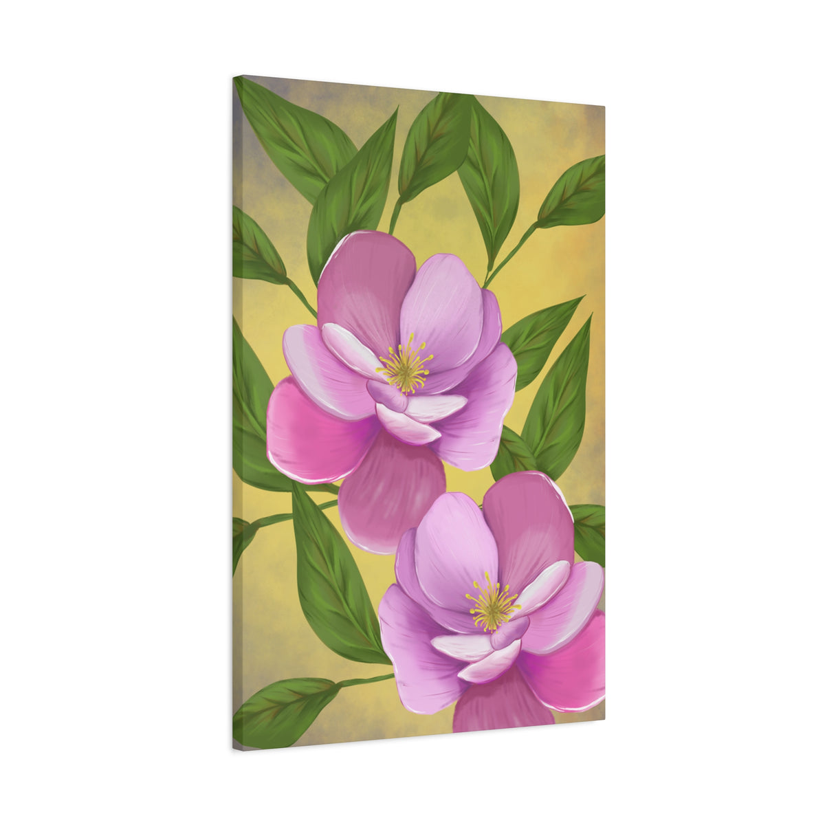 Matte Canvas, Stretched, 1.25" Tulips Pink and Purple Flowers