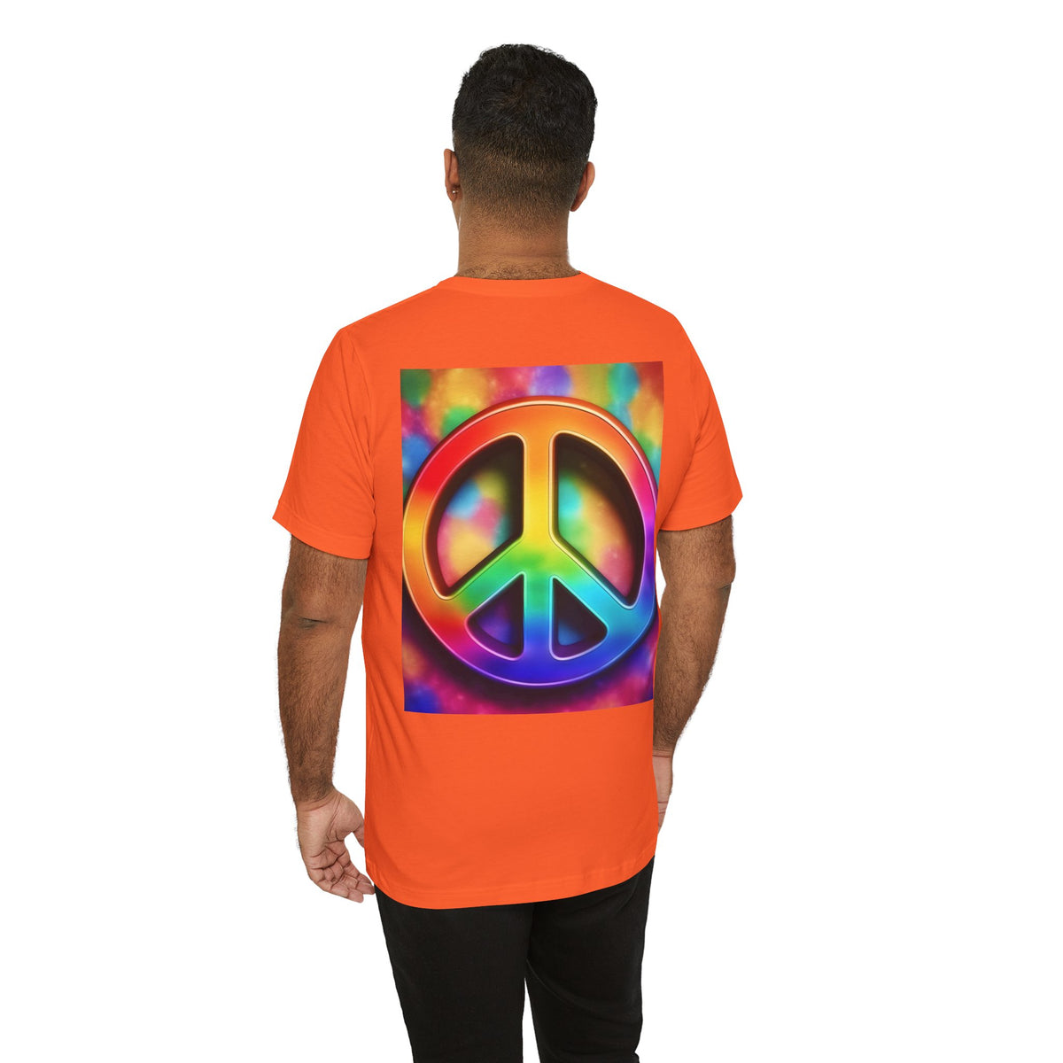 Peace Sign Tie-Dye Tee — Rainbow Hippie Peace Symbol T-Shirt