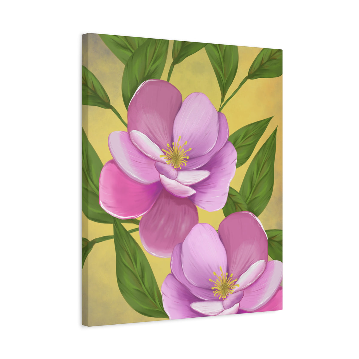 Matte Canvas, Stretched, 1.25" Tulips Pink and Purple Flowers