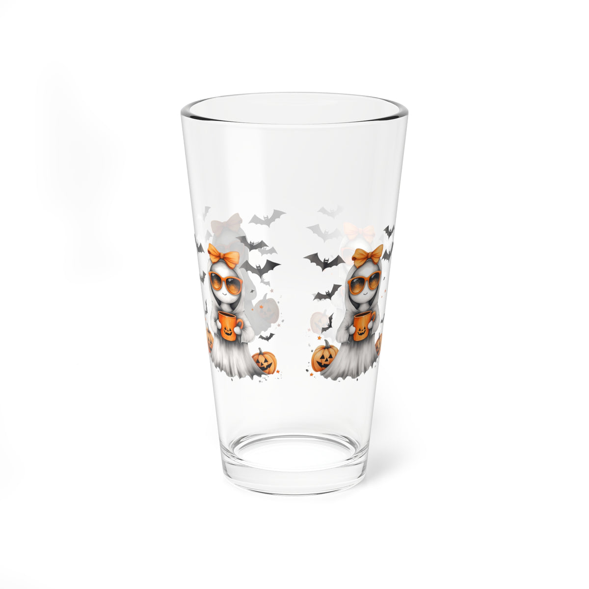 Halloween Mixing Glass, 16oz - Spooky Drinkware, Trick or Treat Glass, Halloween Decor, Fall Party Essentials, Unique Gift Idea