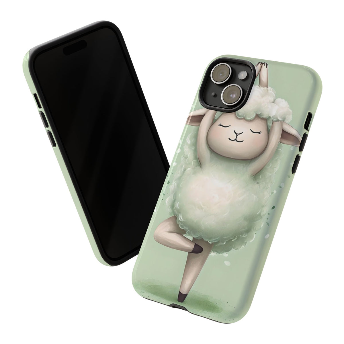Cute Yoga Sheep Phone Case — Pastel Lamb Ballerina Protective Cover