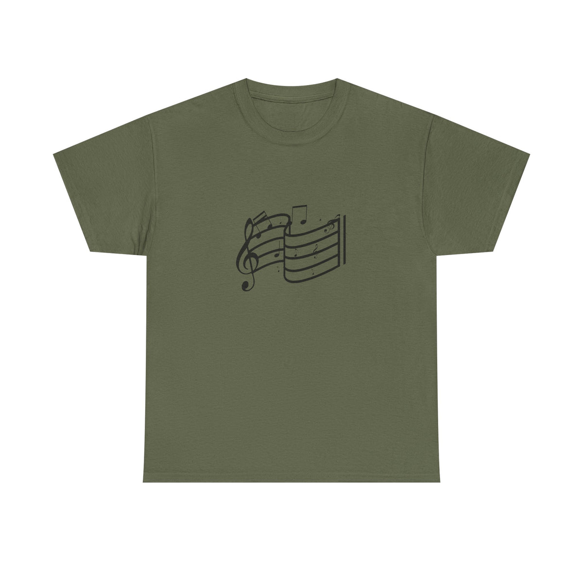 Music Notes T‑Shirt — Minimalist Sheet Music Tee for Musicians & Music Lovers